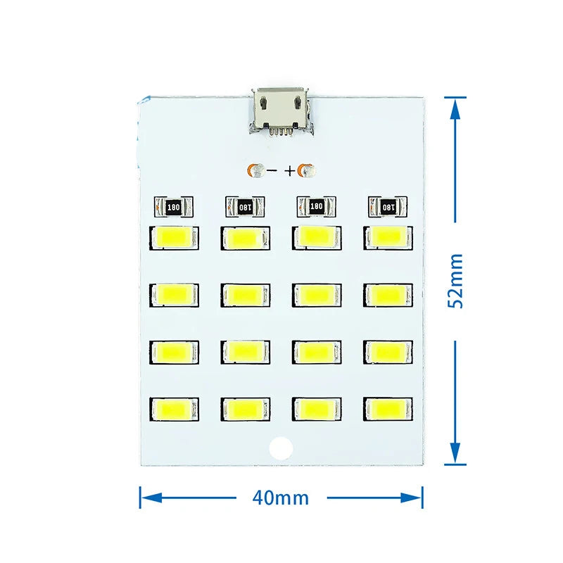 high quality 5730 smd 5V 430mA~470mA White Mirco Usb 5730 LED lighting panel USB mobile light Emergency light night light