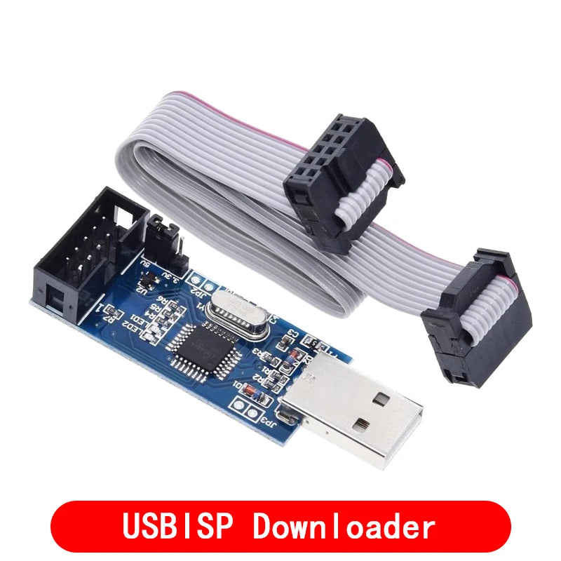 10Pin To 6 Pin Adapter Board + USBASP USBISP AVR Programmer USB ATMEGA8 ATMEGA128 ATtiny/CAN/PWM 10Pin Wire Module DIY