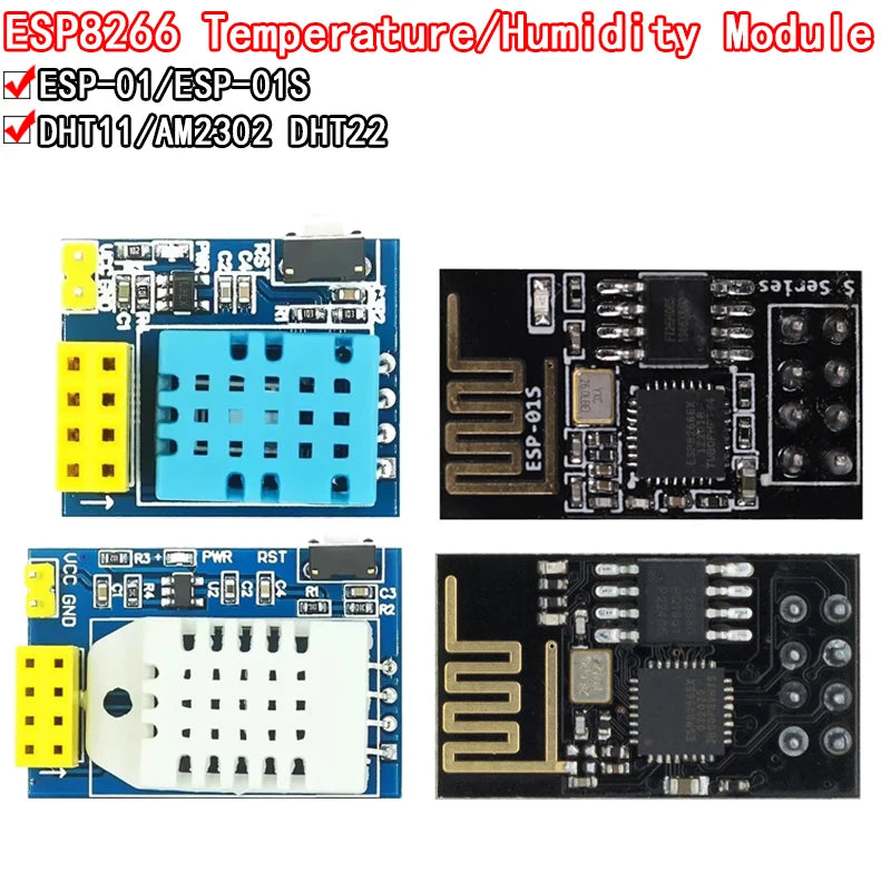 ESP8266 ESP-01 ESP-01S DHT11 DHT22 AM2302 Digital Temperature Humidity Sensor Wifi Module Replace SHT11 SHT15 High Precision