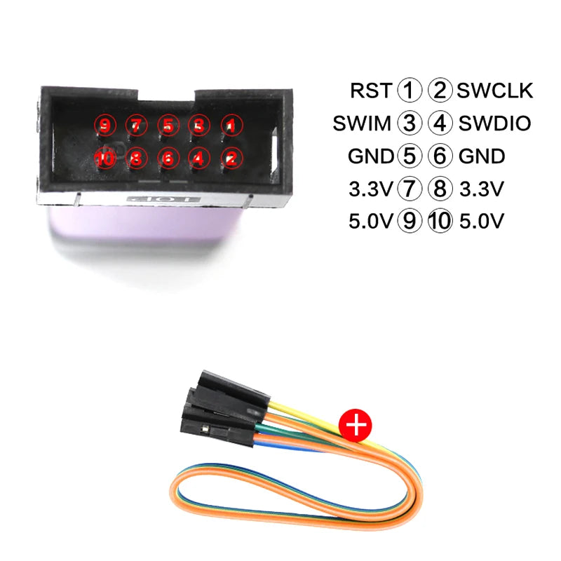 1Set ST LINK Stlink ST-Link V2 Mini STM8 STM32 Simulator Download Programmer Programming With Cover DuPont Cable ST Link V2