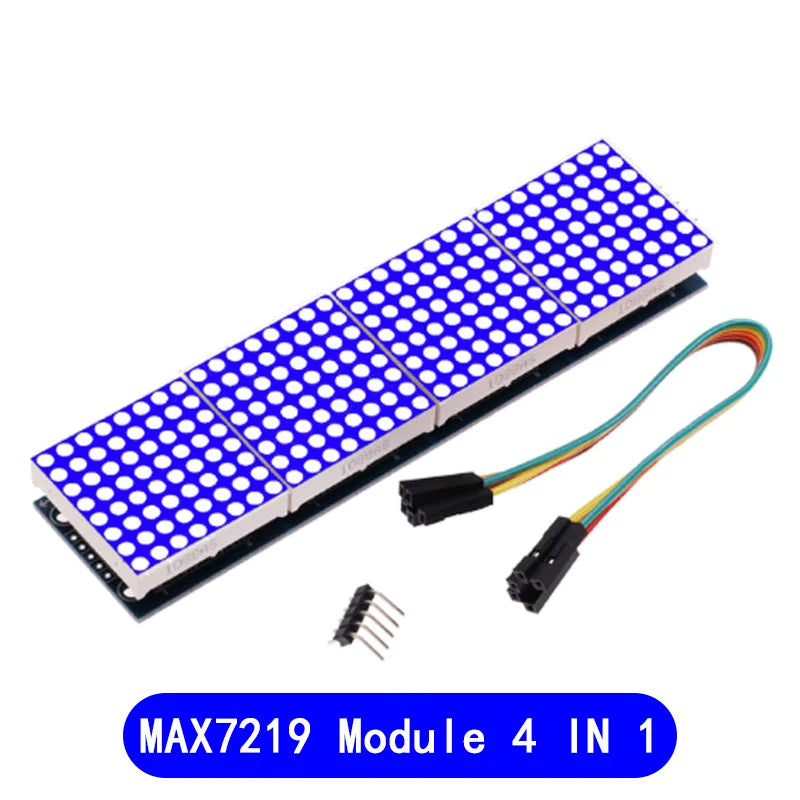 MAX7219 Dot Matrix Module Microcontroller Module Control Module Display Module 4 In One Display With 5P Line For Arduino