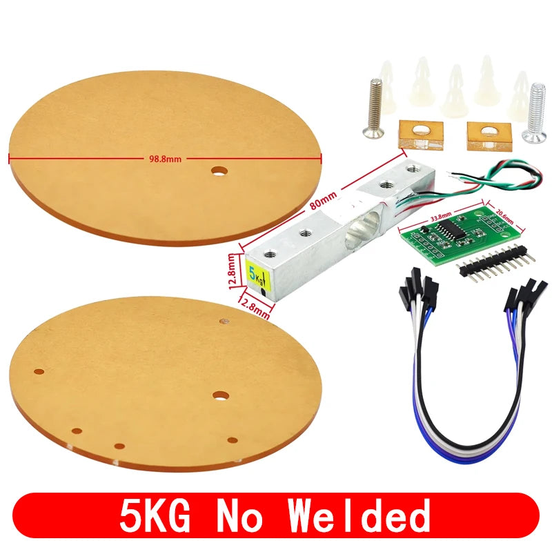 Digital Load Cell Weight Sensor HX711 AD Converter Breakout Module 5KG 10KG Portable Electronic Kitchen Scale for Arduino Scale