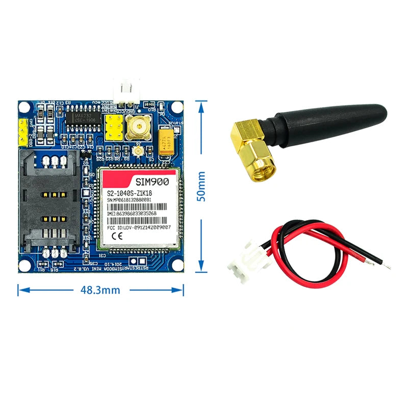 SIM900A SIM900 MINI V4.0 Wireless Data Transmission Module GSM GPRS Board Kit w/Antenna C83