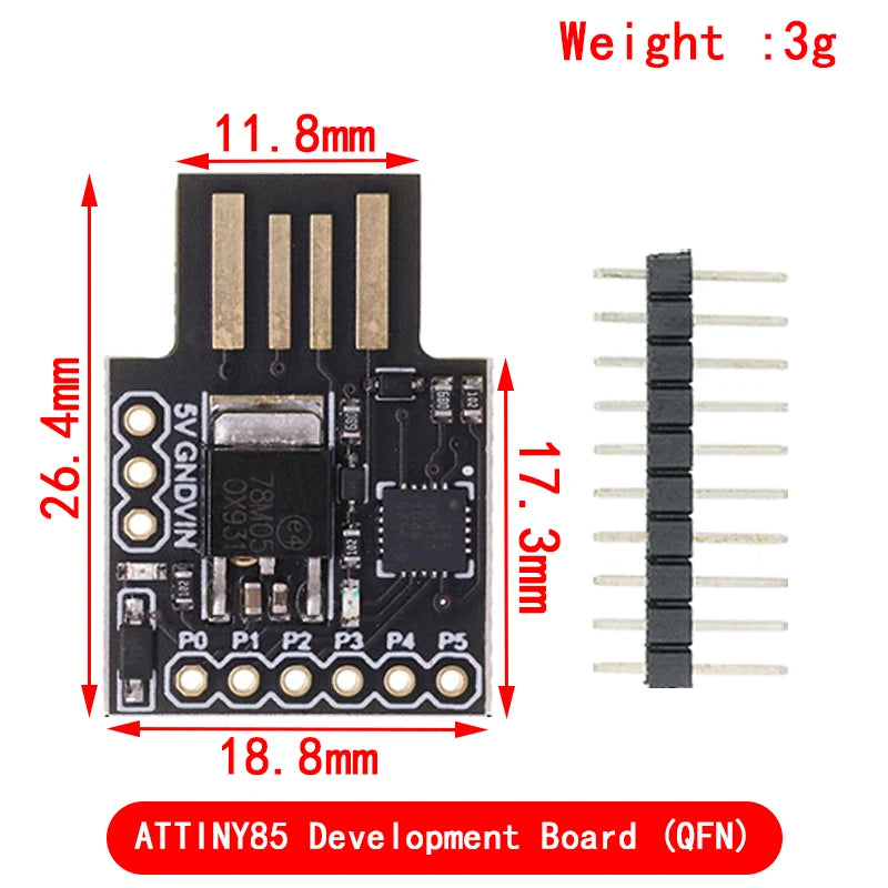 Digispark Kickstarter Micro Development Board ATTINY85/TINY85 Module for Arduino IIC I2C USB