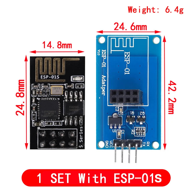 ESP8266 ESP-01 ESP01 Serial Wireless WIFI Module For Arduino Transceiver Receiver Adapter Board Raspberry Pi UNO R3 One 3.3V 5V