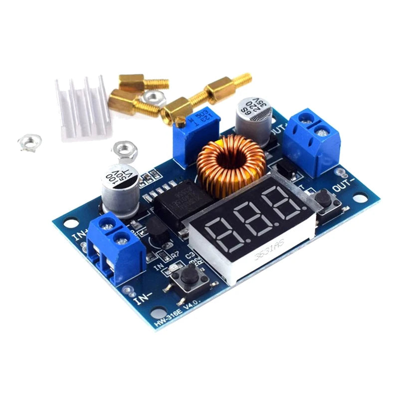 75W 5A Step Down Voltage Regulator Adjustable DC-DC Buck Converter Power Transformer Supply 12V 24V with LED Digital Voltmeter