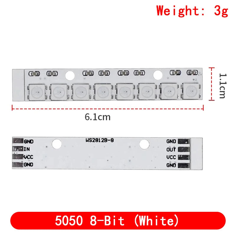 10pcs 8 channel WS2812 WS2812B WS 2811 5050 RGB LED Lamp Panel Module 5V 8-Bit Rainbow LED Precise