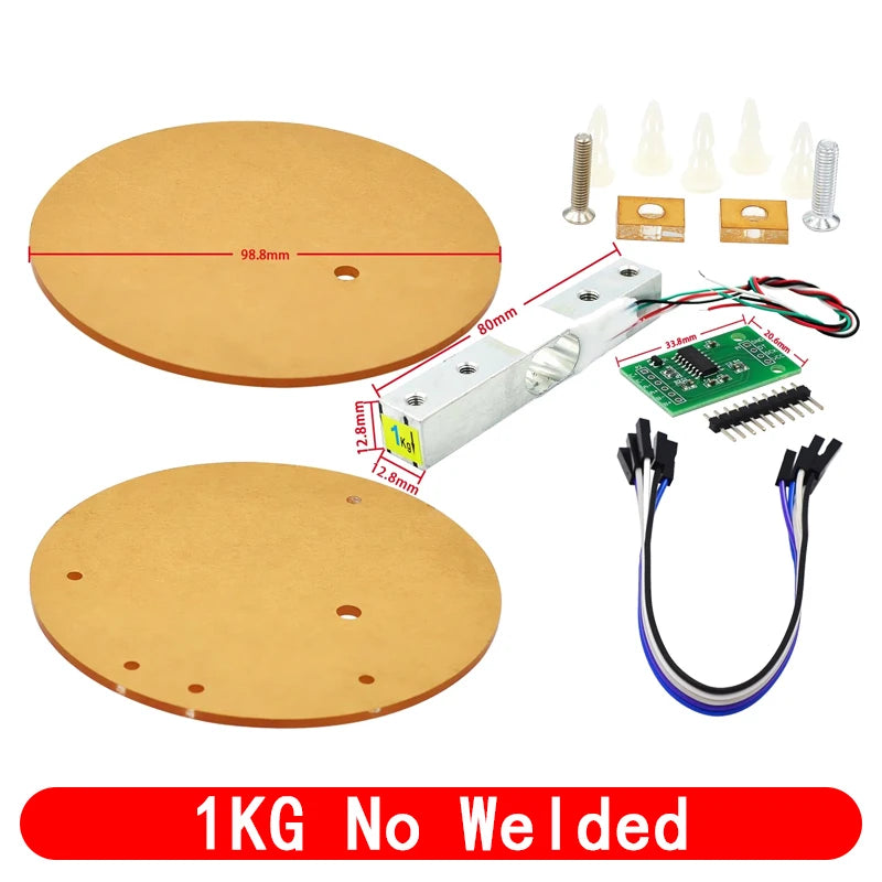 Digital Load Cell Weight Sensor HX711 AD Converter Breakout Module 5KG 10KG Portable Electronic Kitchen Scale for Arduino Scale