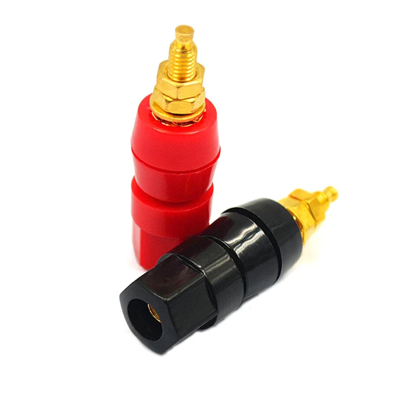 1pair(black+red) Terminals Red Black Connector Amplifier Terminal Binding Post Banana Speaker Plug Jack Adapter Socket