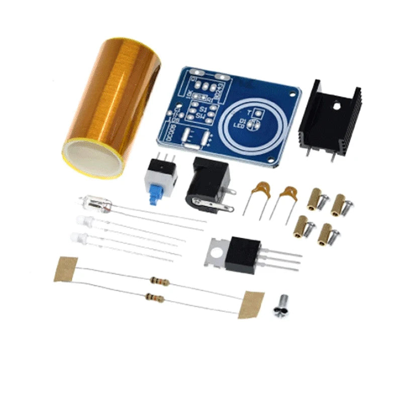 BD243 Mini Tesla Coil Kit Magic Props DIY Parts Empty Lights Technology Diy Electronics BD243C