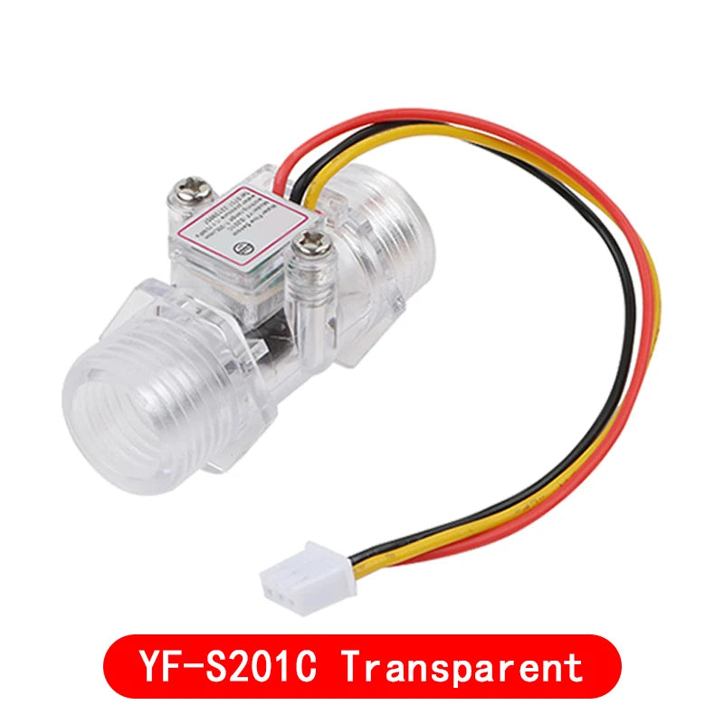 Water flow sensor flowmeter Hall flow sensor 4/6 points G1/2/3/4 Water control 1-30L/min 2.0MPa YF-S201 FS300A