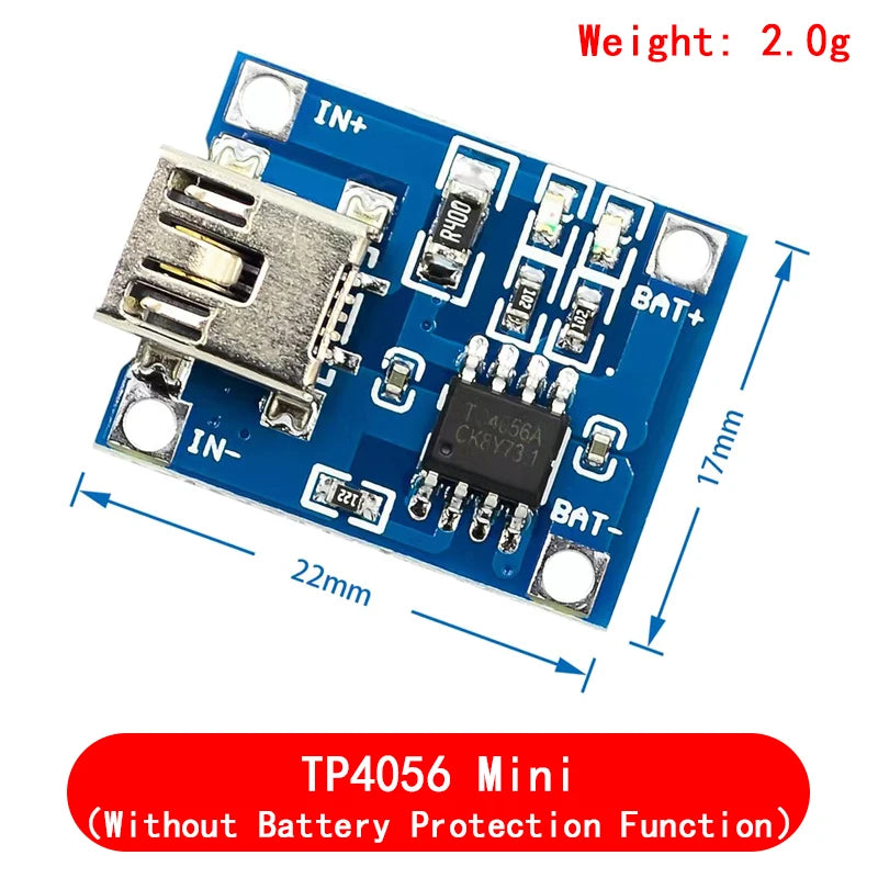 10pcs 5V 1A 18650 TP4056 Lithium Battery Charger Module Charging Board With Protection Dual Functions 1A Li-ion