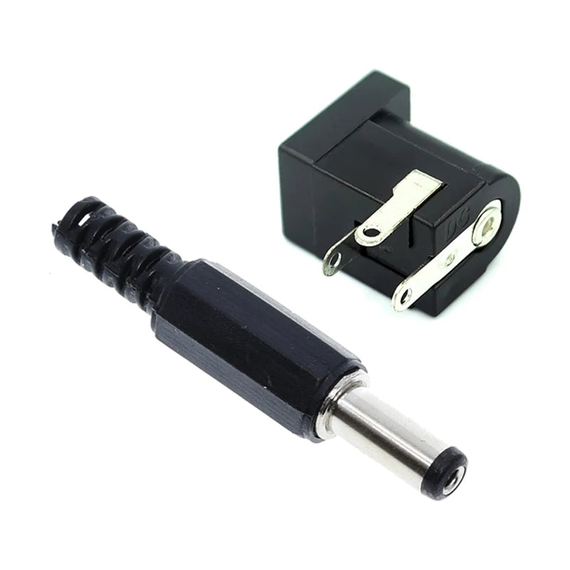 10Pcs DC-005 Black DC Power Jack Socket Connector DC005 5.5*2.1mm 2.1 socket Round the needle