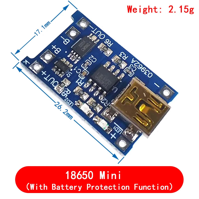 10pcs 5V 1A 18650 TP4056 Lithium Battery Charger Module Charging Board With Protection Dual Functions 1A Li-ion