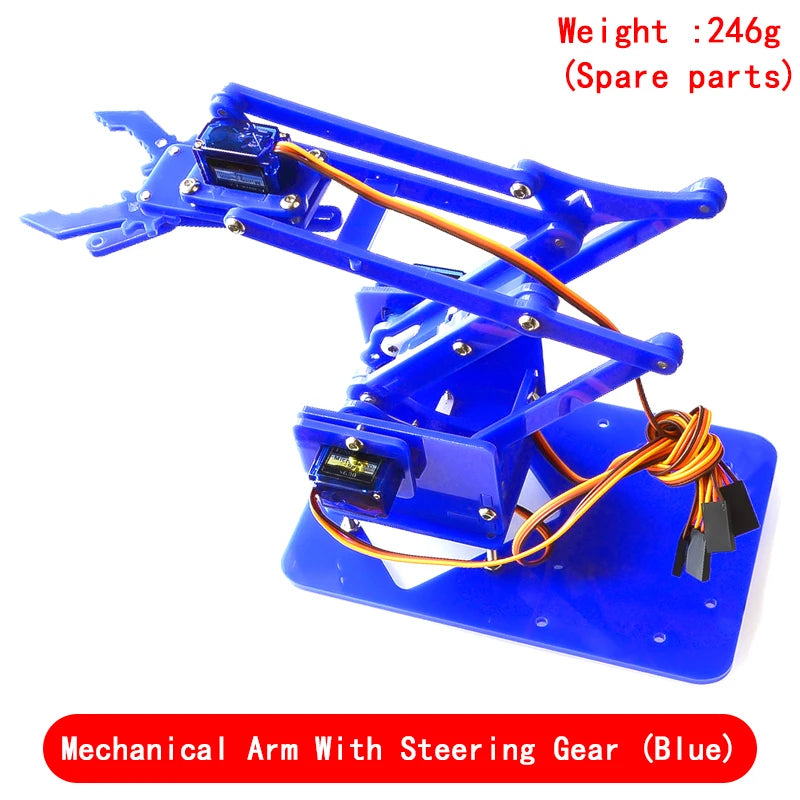 SG90 MG90S 4 DOF Unassembly Acrylic Mechanical Arm Robot Manipulator Claw for Arduino UNO Maker Learning DIY Kit RC Robotic Arm