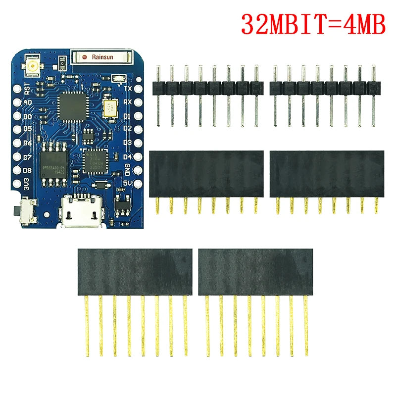 WeMos D1 Mini Pro V3.0 NodeMcu 4MB/16MB bytes Lua WIFI Internet of Things Development board based ESP8266 CH340G Nodemcu V2