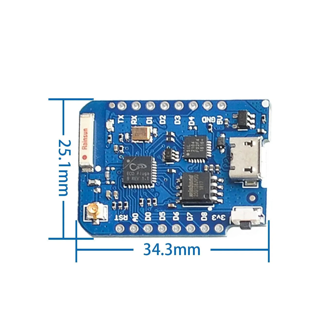 WEMOS D1 Mini Pro 4M 16M Bytes External Antenna Connector NodeMCU Based ESP8266 ESP-8266EX CP2104 WIFI Development Board Micro