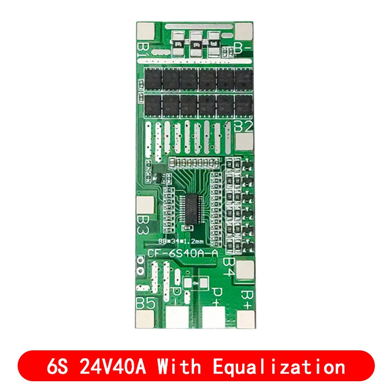 24V 6S 40A 18650 Li-Ion Lithium Battery Poretect Board Solar Lighting Bms Pcb With Balance For Ebike Scooter