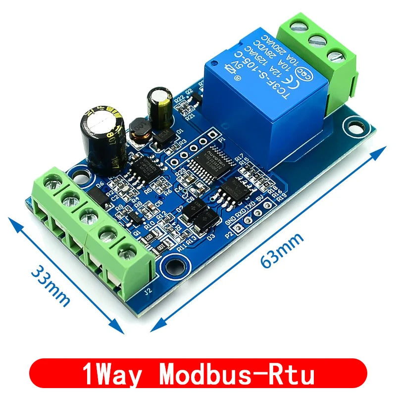 Modbus-Rtu 1/2 Channel 7-24V Relay Module Switch Modbus RTU 4 Channel Relay Output 12V Switch Input 485 Communication TTL Pin He
