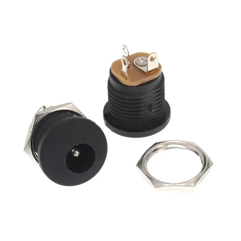 10Pcs DC-022 5.5-2.1 / 5.5 x 2.1mm DC Power Socket/ DC Connector Panel Mounting DC022
