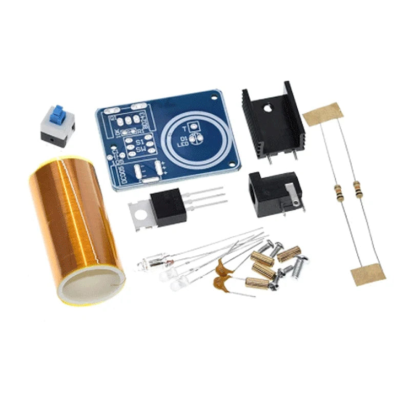 BD243 Mini Tesla Coil Kit Magic Props DIY Parts Empty Lights Technology Diy Electronics BD243C