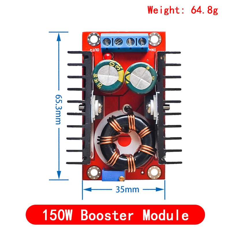 150W DC-DC Boost Converter Step Up Power Supply Module 10-32V To 12-35V 10A Laptop Voltage Charge Board