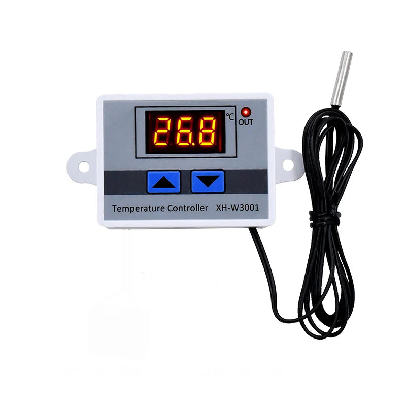 10A 12V 24V 220VAC Digital LED Temperature Controller XH-W3001 For Incubator Cooling Heating Switch Thermostat NTC Sensor