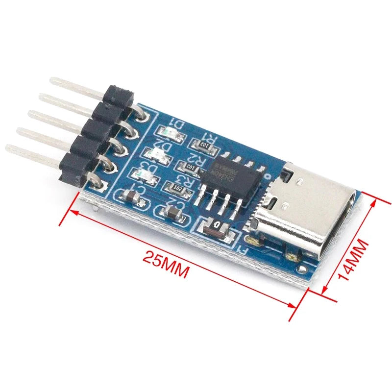 TYPE-C USB to TTL Serial Port CH340N Module CH340 DC 5V/3.3V Upgrade MCU Download Brush Line