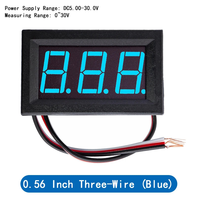 0.56 Inch Mini Red Green Blue LED Display Panel Voltage Meter Voltmeter Home Use Voltage 3 Three Digital DC 4.5V 30V 2 / 3 Wires