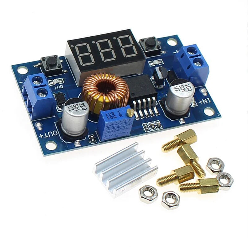 75W 5A Step Down Voltage Regulator Adjustable DC-DC Buck Converter Power Transformer Supply 12V 24V with LED Digital Voltmeter