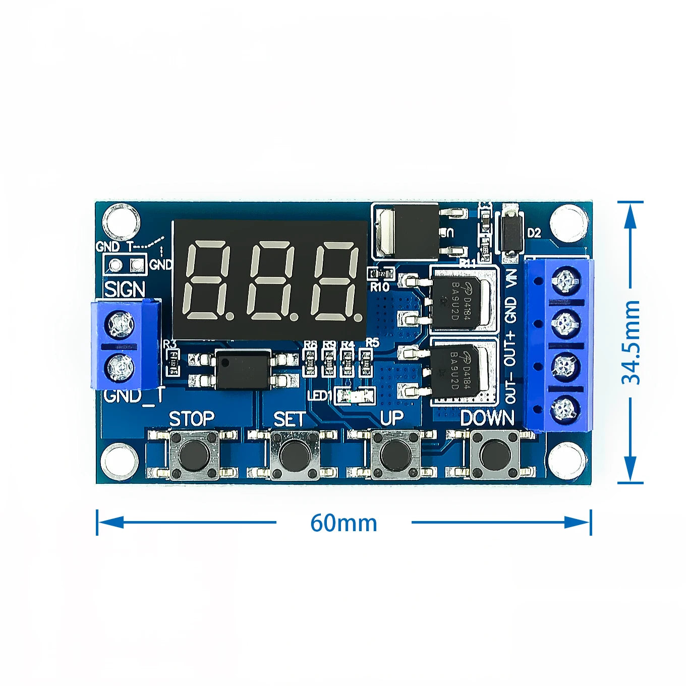 DC 12V 24V Dual MOS LED Digital Time Delay Relay Trigger Cycle Timer Delay Switch Circuit Board Timing Control Module DIY