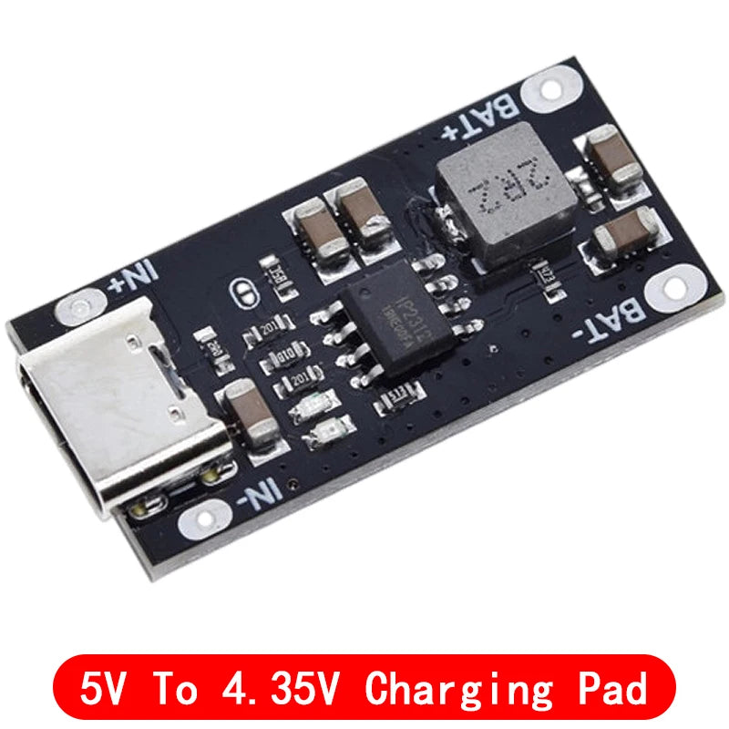 Type C USB Input High Current 3A Polymer Ternary Lithium Battery Quick Fast Charging Board IP2312 CC/CV Mode 5V To 4.2V 4.35V