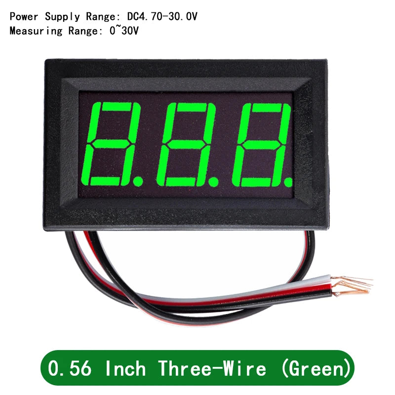 0.56 Inch Mini Red Green Blue LED Display Panel Voltage Meter Voltmeter Home Use Voltage 3 Three Digital DC 4.5V 30V 2 / 3 Wires