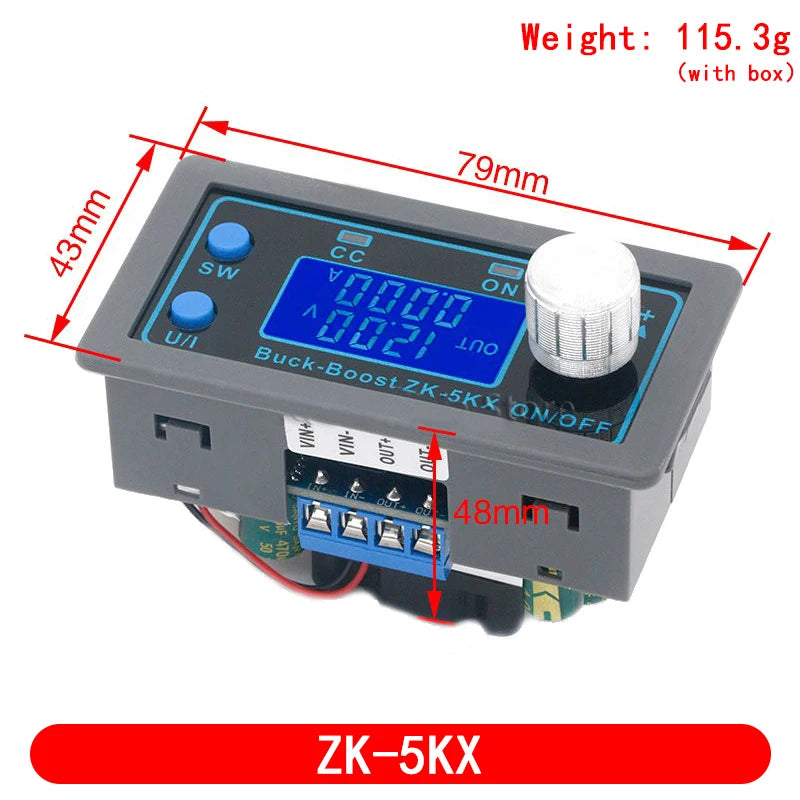 ZK-4KX ZK-5KX DCDC Buck Boost Converter CC CV 0.5-30V 4A 5V 6V 12V 24V Power Module Adjustable Regulated laboratory power supply