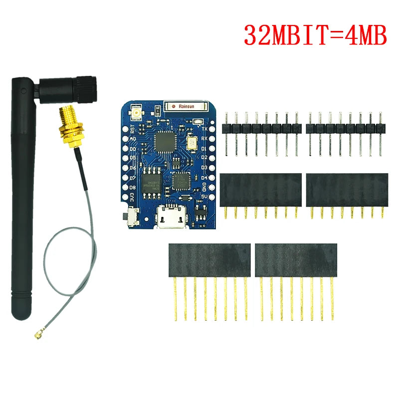 WeMos D1 Mini Pro V3.0 NodeMcu 4MB/16MB bytes Lua WIFI Internet of Things Development board based ESP8266 CH340G Nodemcu V2