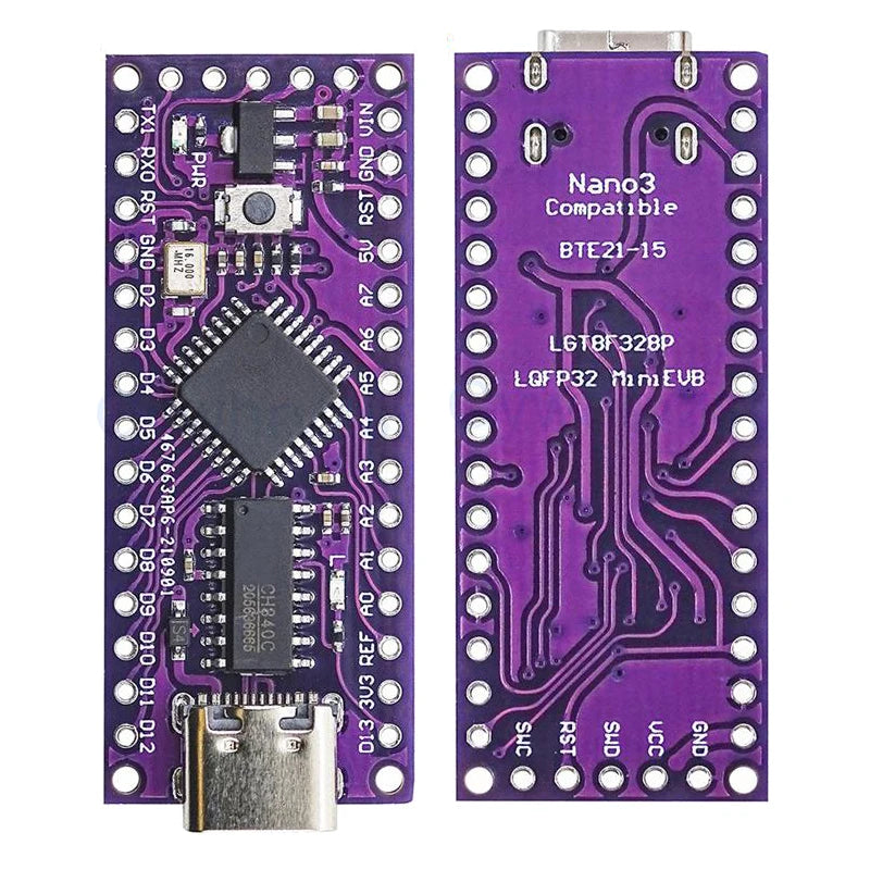LGT8F328P-LQFP32 MiniEVB TYPE-C MICRO USB Compatible With ATMEGA328 Nano V3.0 LGT8F328P CH9340C / HT42B534-1 SOP16 For Arduino