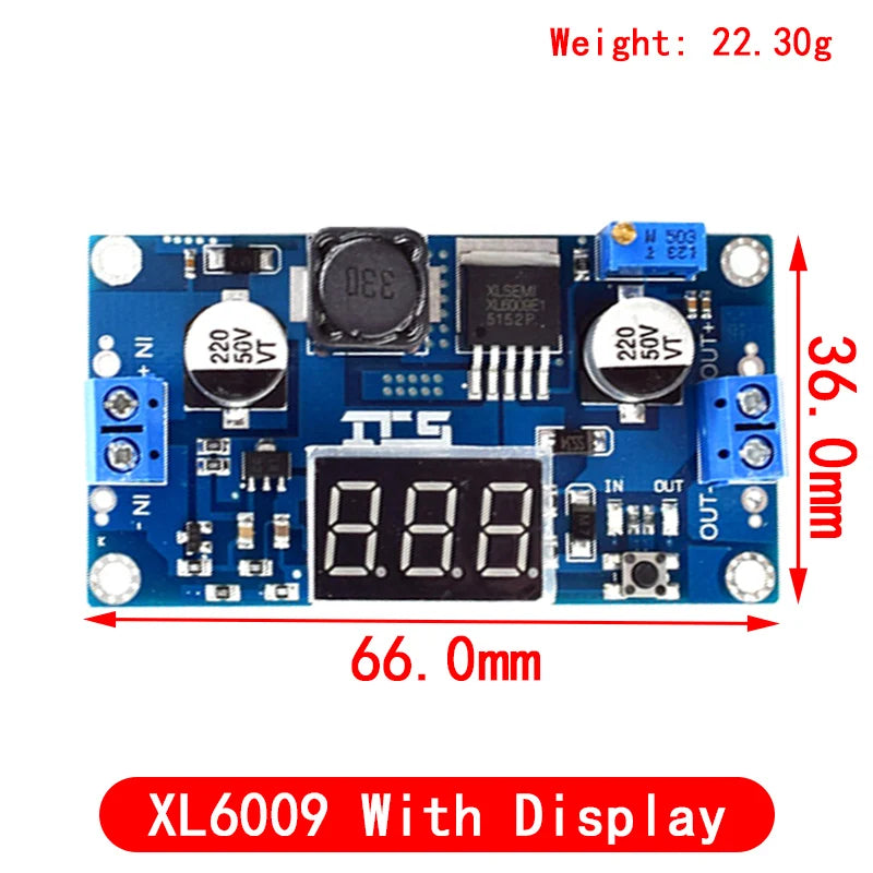 XL6009/XL6019 4A Boost Converter Step Up Adjustable 15W 5-32V to 5-50V DC-DC Power Supply Module High Performance Low Ripple