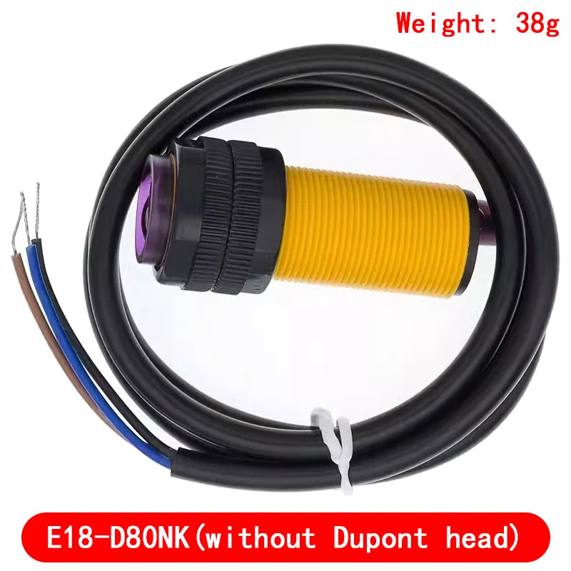 E18-D80NK Infrared Obstacle Avoidance Photoelectric Sensor Proximity Switch 3-80cm Detection Range Adjustable