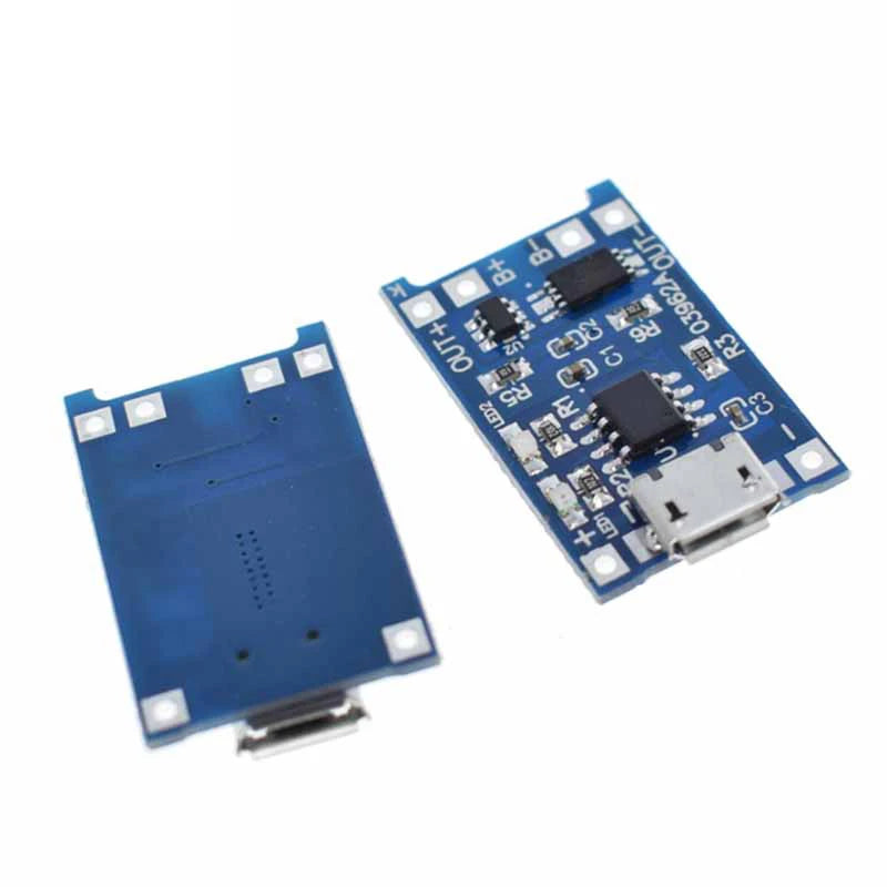 10Pcs Micro USB 5V 1A 18650 TP4056 Lithium Battery Charger Module Charging Board With Protection Dual Functions 1A Li-ion