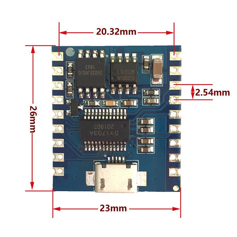 MP3 Player Module Voice Module 4MB Voice Playback IO Trigger Serial Port Control USB Download FLash DY-SV17F
