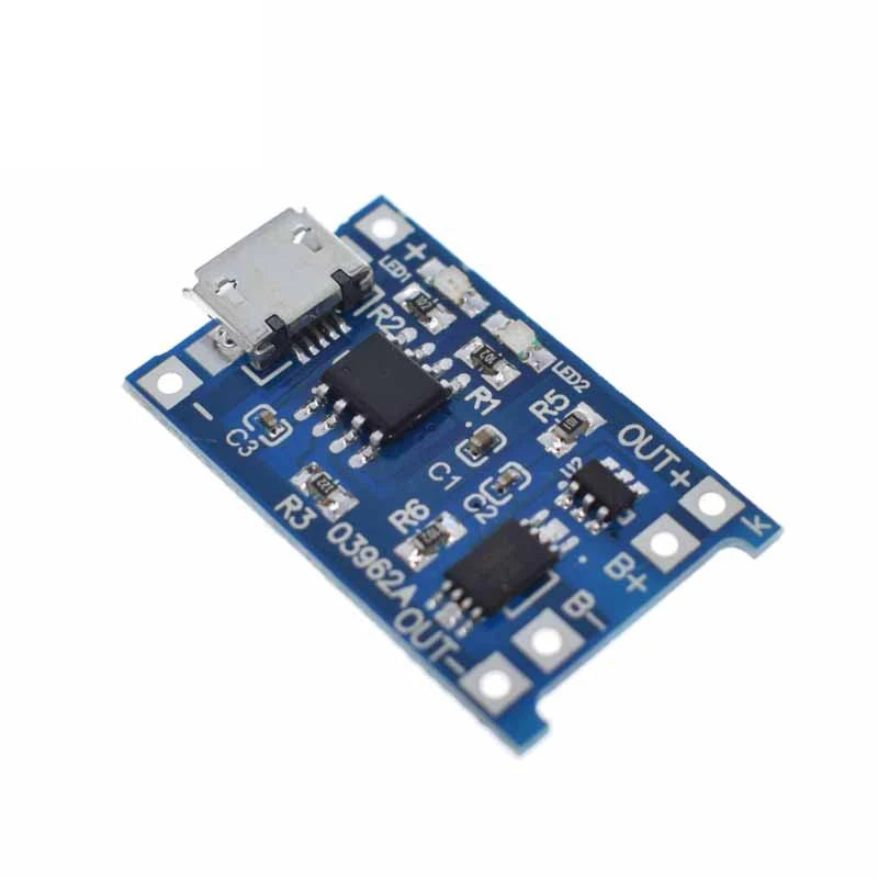 5pcs Micro USB 5V 1A 18650 TP4056 Lithium Battery Charger Module Charging Board With Protection Dual Functions 1A Li-ion