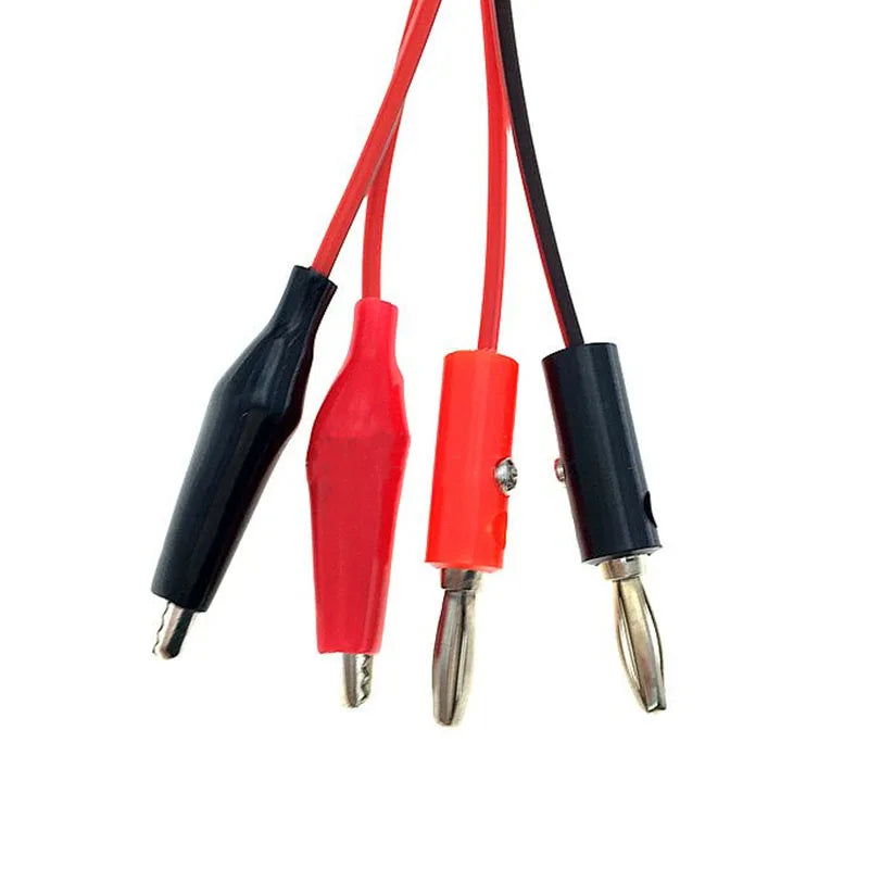 1M Alligator Cilp to AV Banana Plug Test Cable Lead Connector Dual Tester Probe 35mm Crocodile Clip for Multimeter Measure Tool