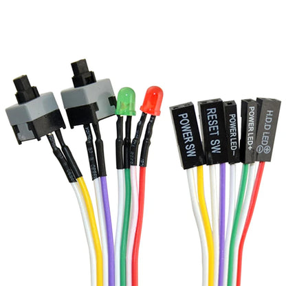 1PCS 65CM Slim PC Compute Motherboard Power Cable Original On Off Reset with LED Light PC Power Reset Switch Push Button Switch