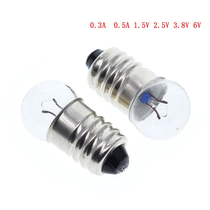 10pcs Student Electrical Experimental Physics Class Used 0.3A  0.5A 1.5V 2.5V 3.8V 6V Small Incandescent Bulbs