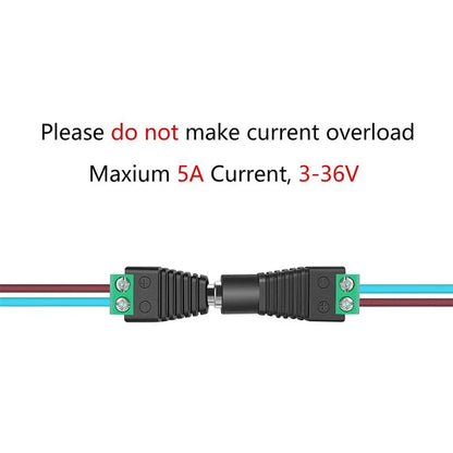 10PCS/LOT DC Connector Power Jack Plug Adapter 5 Pairs 12V 5A Male+Female 2.1 X 5.5MM Power Connector for CCTV Camera Led Strip