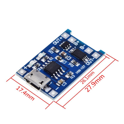 5pcs Micro USB 5V 1A 18650 TP4056 Lithium Battery Charger Module Charging Board With Protection Dual Functions 1A Li-ion