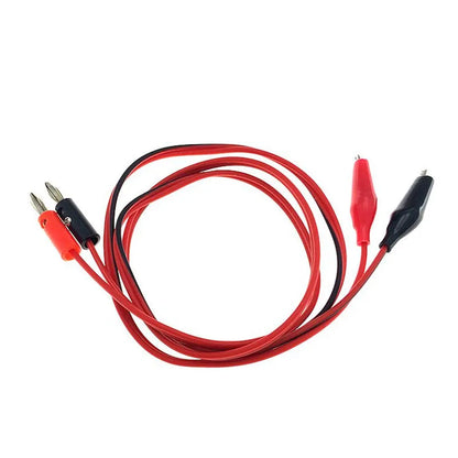1M Alligator Cilp to AV Banana Plug Test Cable Lead Connector Dual Tester Probe 35mm Crocodile Clip for Multimeter Measure Tool