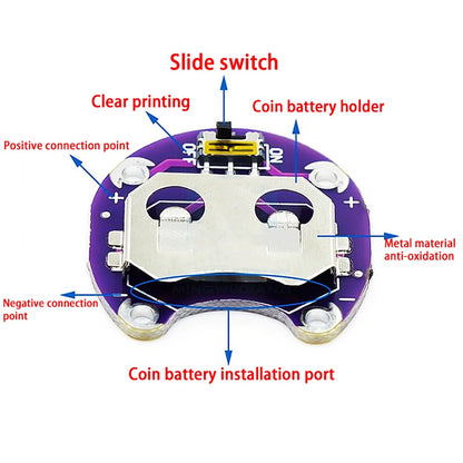 LilyPad Coin Cell Battery Holder CR2032 Battery Mount Module for arduino DIY KIT