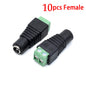 10PCS/LOT DC Connector Power Jack Plug Adapter 5 Pairs 12V 5A Male+Female 2.1 X 5.5MM Power Connector for CCTV Camera Led Strip