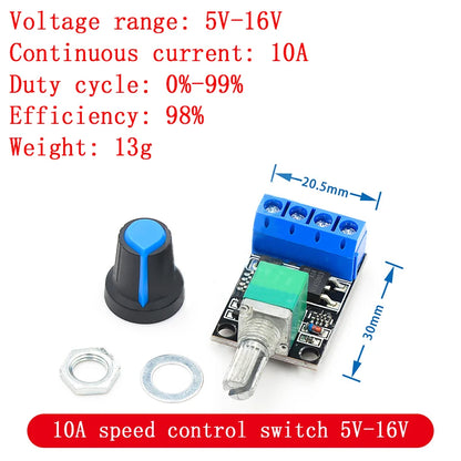 DC 1.8V-35V 2A 3A 5A 10A 30W 80W 90W PWM Motor Speed Controller Low Voltage Motor Speed Controller PWM Adjustable Drive Module